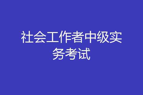社会工作者中级实务考试