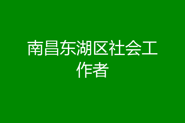 南昌东湖区社会工作者