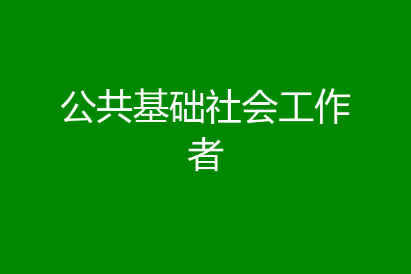 公共基础社会工作者