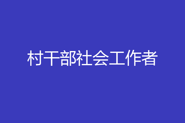 村干部社会工作者