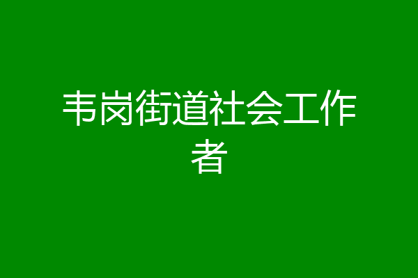 韦岗街道社会工作者