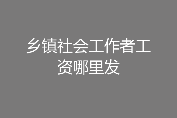 乡镇社会工作者工资哪里发