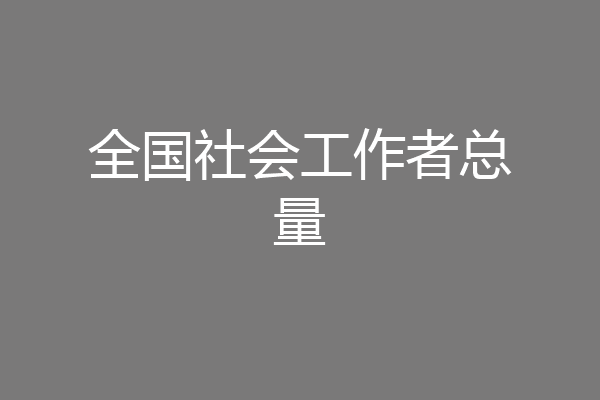 全国社会工作者总量