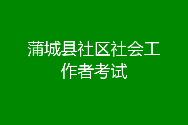 蒲城县社区社会工作者考试