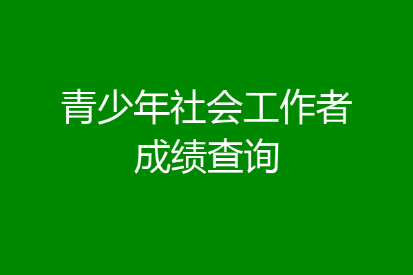 青少年社会工作者成绩查询