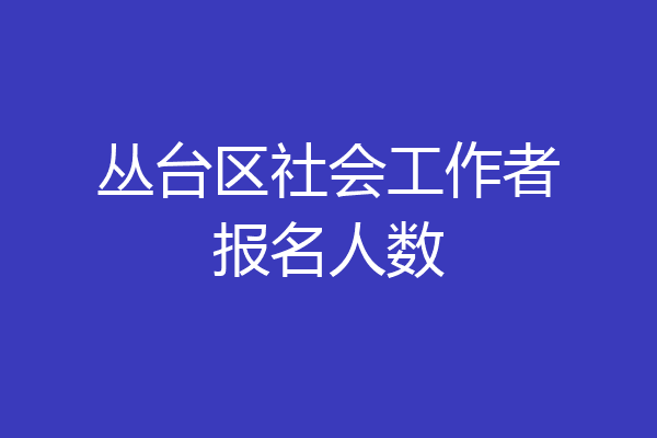 丛台区社会工作者报名人数