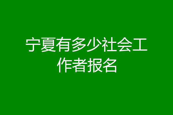 宁夏有多少社会工作者报名