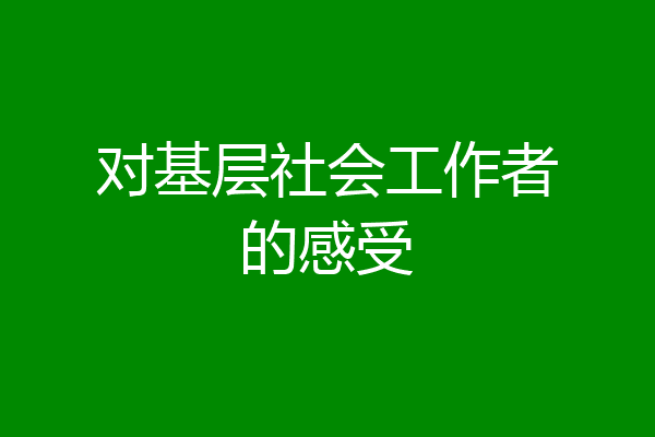 对基层社会工作者的感受