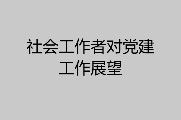 社会工作者对党建工作展望