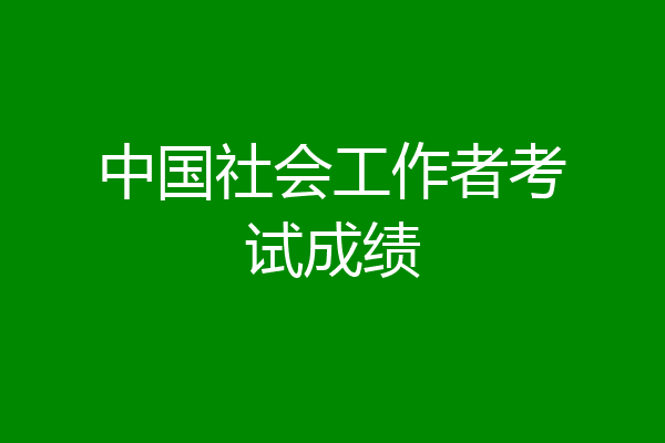 中国社会工作者考试成绩
