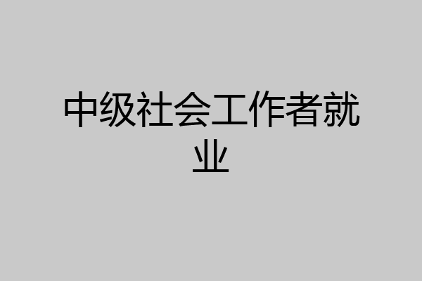 中级社会工作者就业