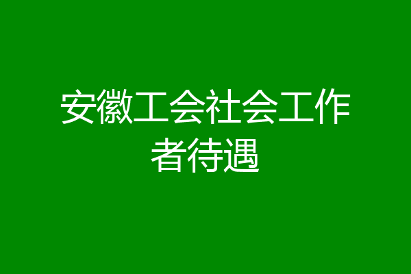 安徽工会社会工作者待遇