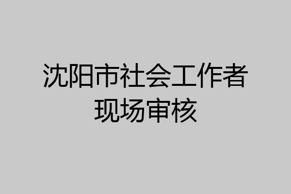 沈阳市社会工作者现场审核