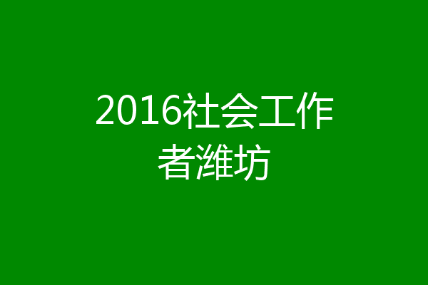 2016社会工作者潍坊
