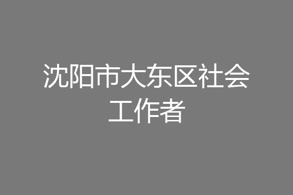 沈阳市大东区社会工作者