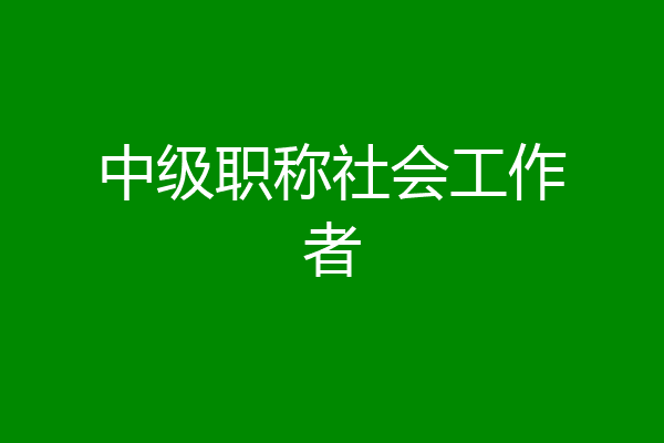 中级职称社会工作者