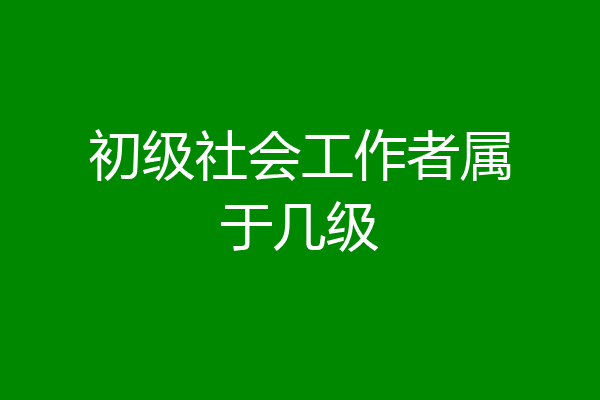 初级社会工作者属于几级