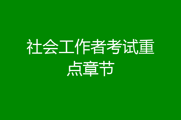社会工作者考试重点章节