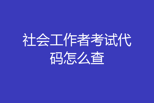 社会工作者考试代码怎么查