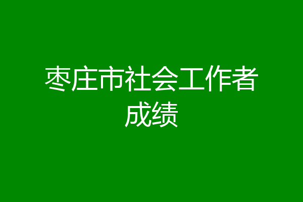 枣庄市社会工作者成绩