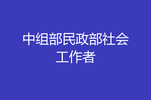 中组部民政部社会工作者