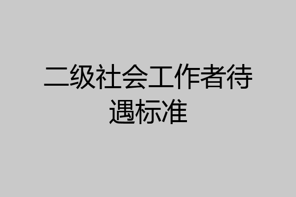 二级社会工作者待遇标准