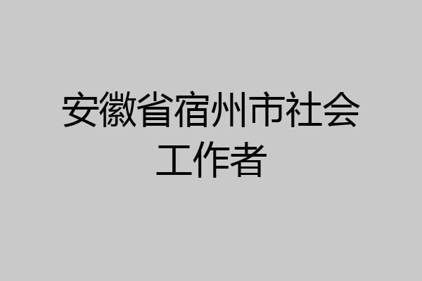 安徽省宿州市社会工作者