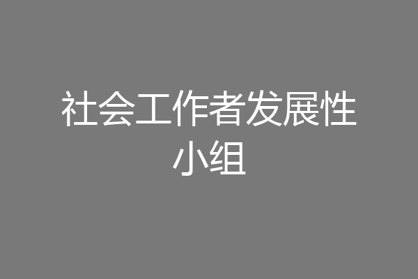 社会工作者发展性小组
