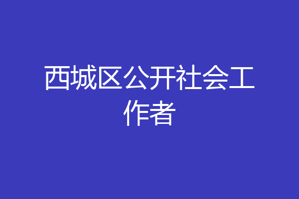 西城区公开社会工作者