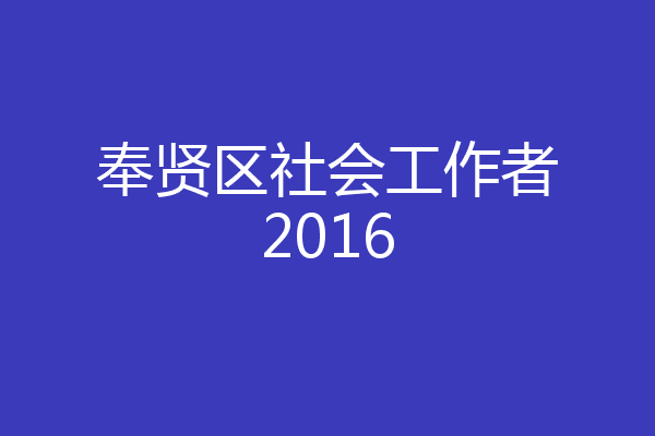 奉贤区社会工作者2016