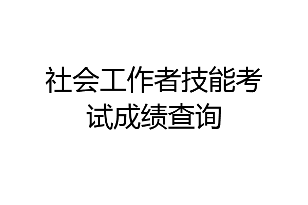 社会工作者技能考试成绩查询