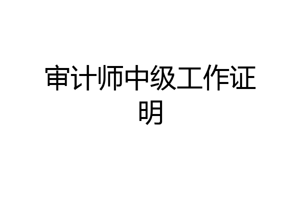 审计师中级工作证明