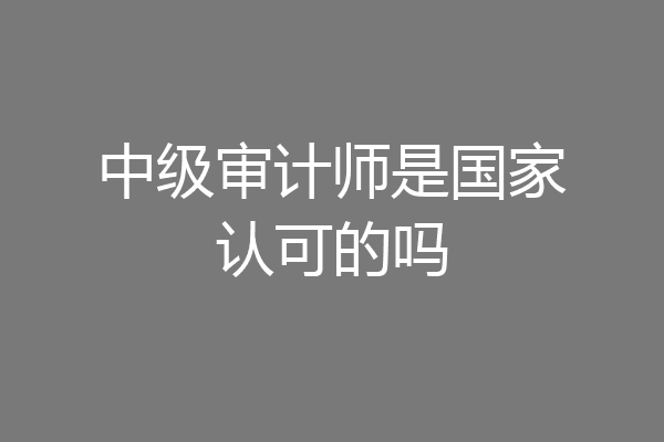 中级审计师是国家认可的吗