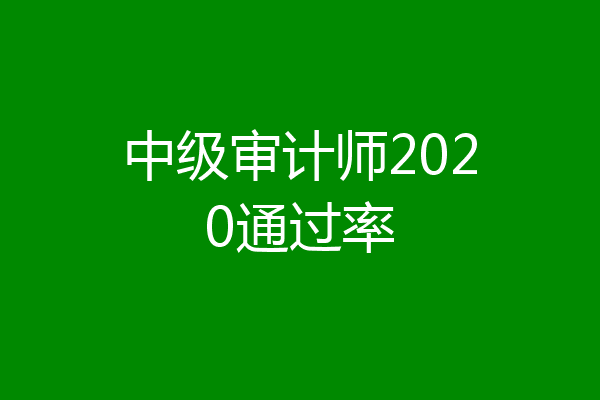 中级审计师2020通过率