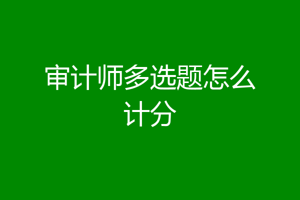 审计师多选题怎么计分