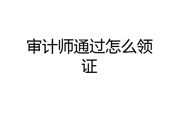 审计师通过怎么领证
