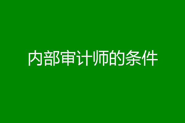 内部审计师的条件
