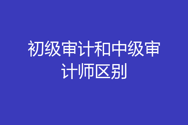 初级审计和中级审计师区别