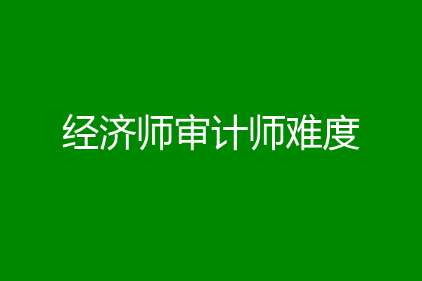 经济师审计师难度