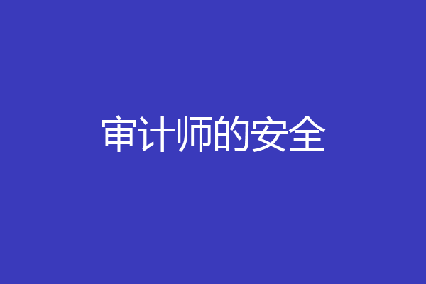 审计师的安全