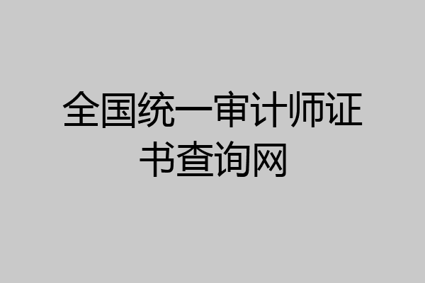 全国统一审计师证书查询网