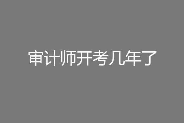 审计师开考几年了