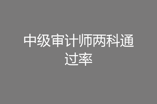 中级审计师两科通过率