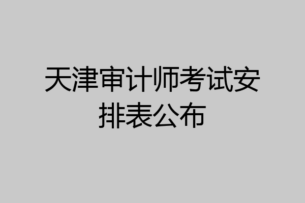 天津审计师考试安排表公布