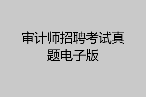 审计师招聘考试真题电子版