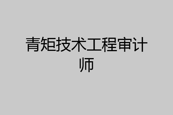 青矩技术工程审计师