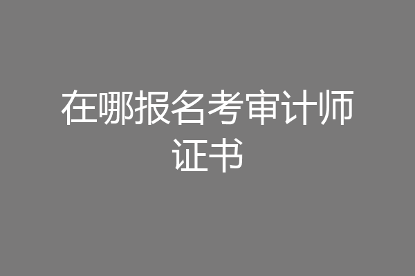 在哪报名考审计师证书