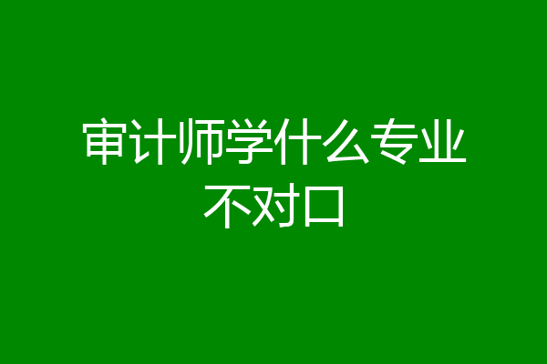 审计师学什么专业不对口