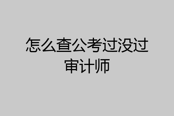 怎么查公考过没过审计师