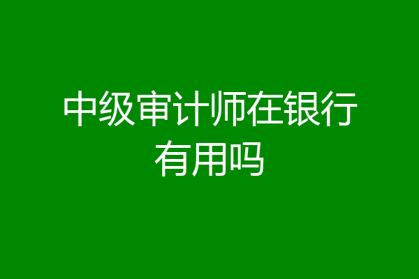中级审计师在银行有用吗